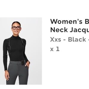 Women’s black salta high neck Jacquard under xxs